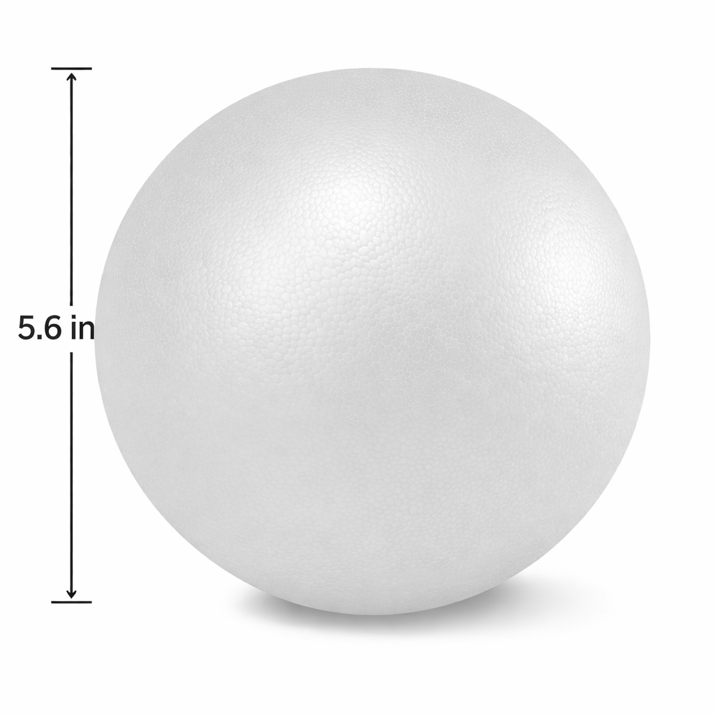 EPS Craft Foam Balls – White Polystyrene Foam Spheres for Crafts, Decorations & Event Displays (0.8", 1.3", 1.8", 2.3", 3.8", 4.3", 5.6")