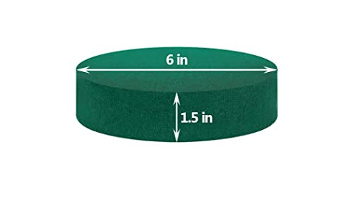 FLOFARE Pack of 6 Round Floral Foam Blocks (6" Diameter x 1.5" Height), Dry & Wet Green Foam for Flower Arrangements, Florist Supplies