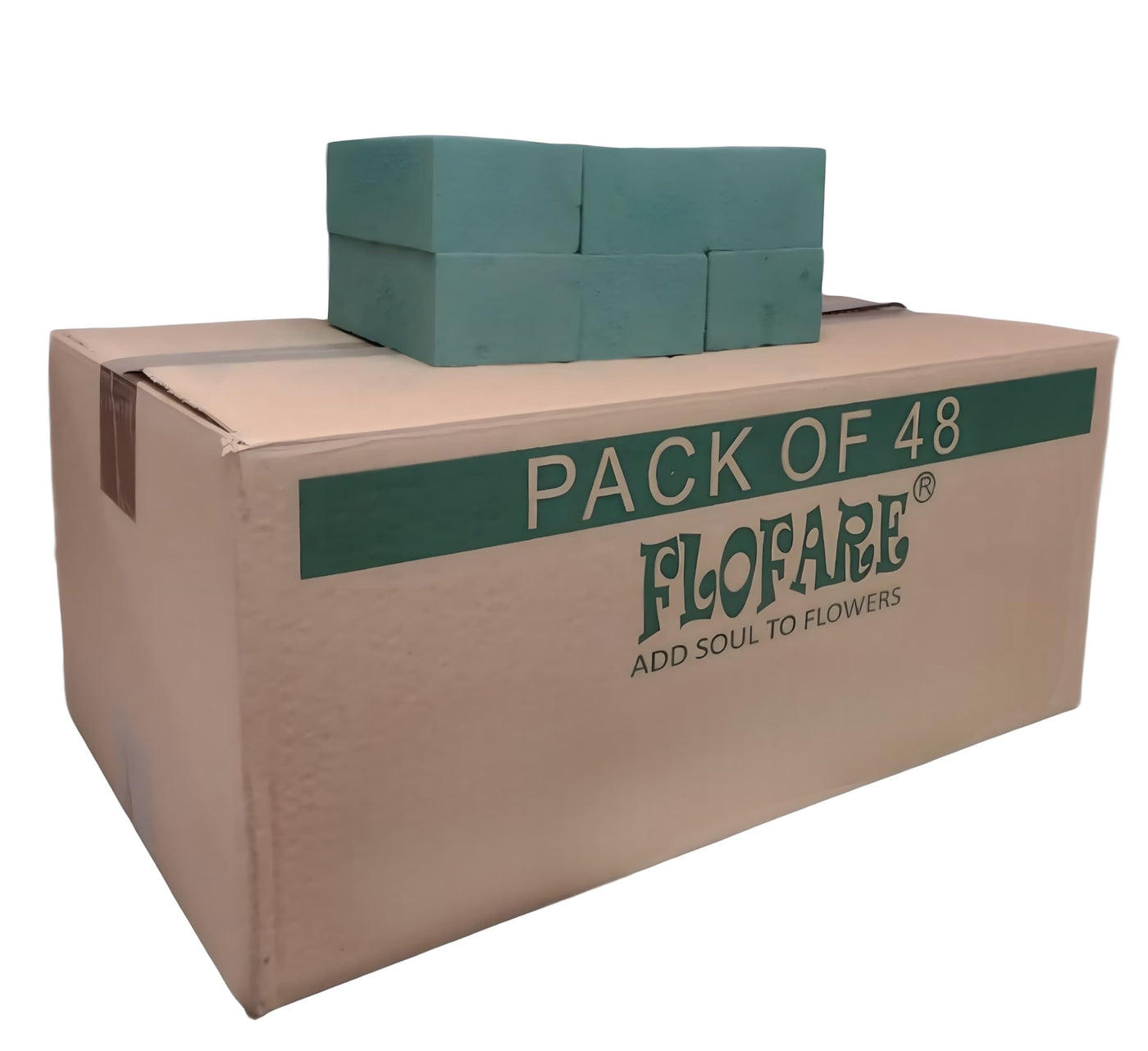 Bulk Pack of 48 Floral Foam Blocks (7.8” L x 3.5” W x 2.4” H), Wet & Dry Foam for Flower Arrangements