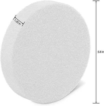Craft Foam Discs – White XPS Circles for Crafts, Decorations & Event Displays (6" × 1.25", 7.5" × 1.18", 8" × 2", 11.8" × 0.87")