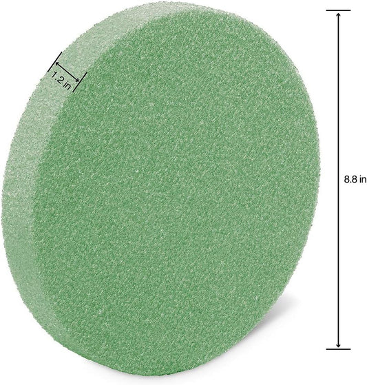 Floral Foam Disc – Green XPS Floral Arrangement Base for Fresh & Artificial Flowers (1.2" × 8.8", 1.25" × 5.8")