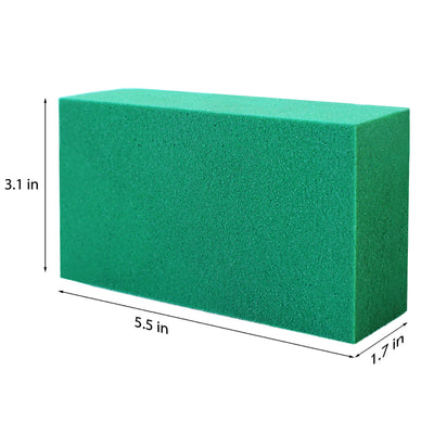 Pack of 6 Floral Foam Blocks (5.5" L x 3.1" W x 1.7" H), Green Wet and Dry Foam for Flower Arrangements, DIY Crafts, and Weddings