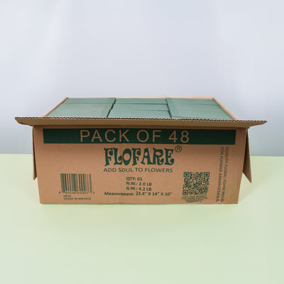 Bulk Pack of 48 Floral Foam Blocks (7.8” L x 3.5” W x 2.4” H), Wet & Dry Foam for Flower Arrangements