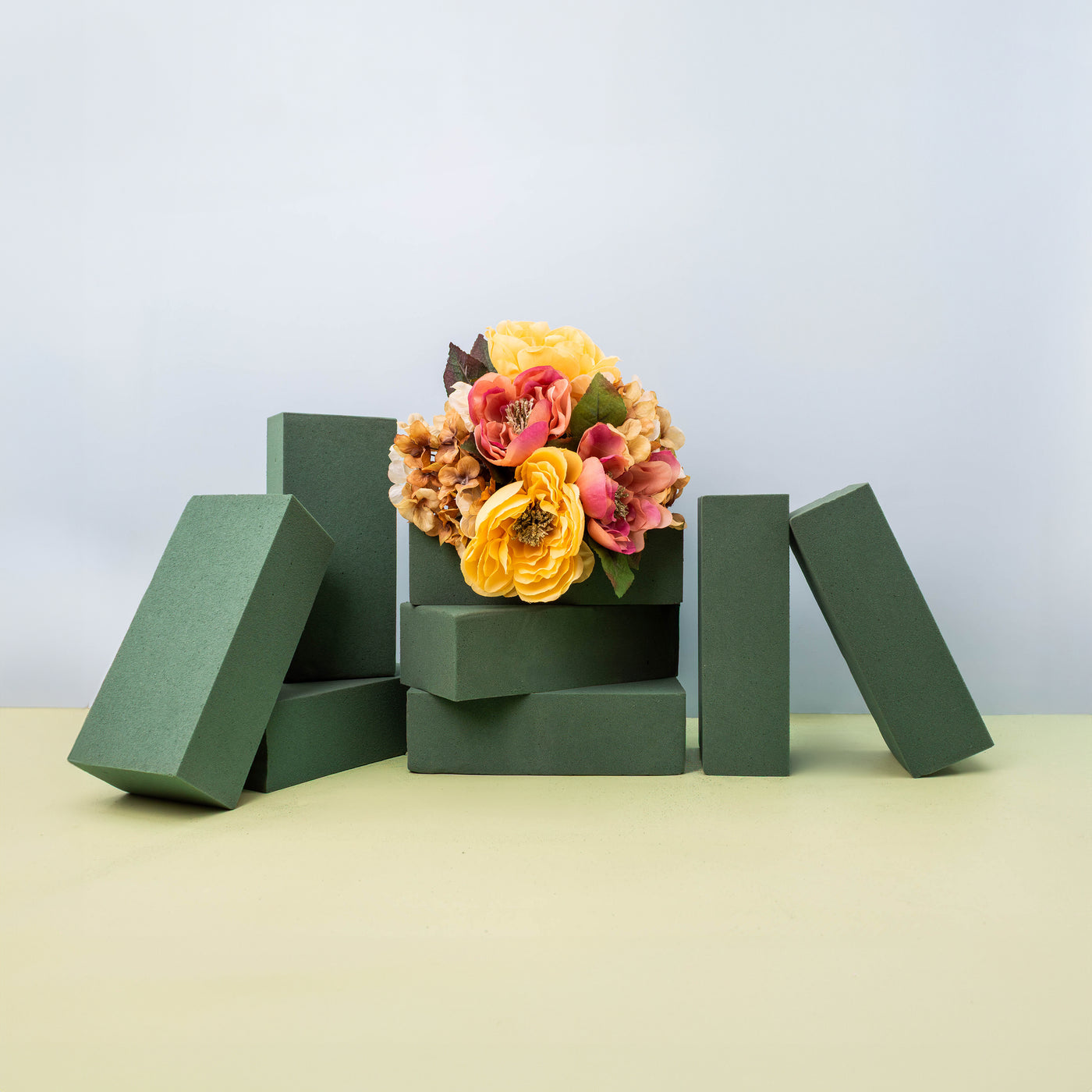 FLOFARE Pack of 8 Floral Foam Blocks (7.8” L x 3.5” W x 2.4” H), Wet and Dry Floral Foam for Flower Arrangements & DIY Floral Decorations