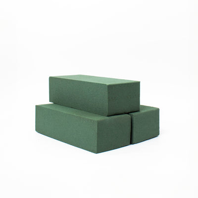 Pack of 3 Floral Foam Blocks (7.8” L x 3.5” W x 2.4” H), Green Foam for Flowers, Wet & Dry Use
