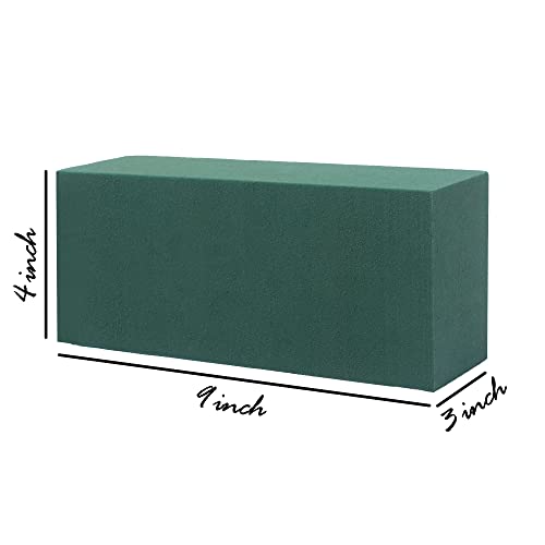 Pack of 3 Floral Foam Blocks (7.8” L x 3.5” W x 2.4” H), Green Foam for Flowers, Wet & Dry Use